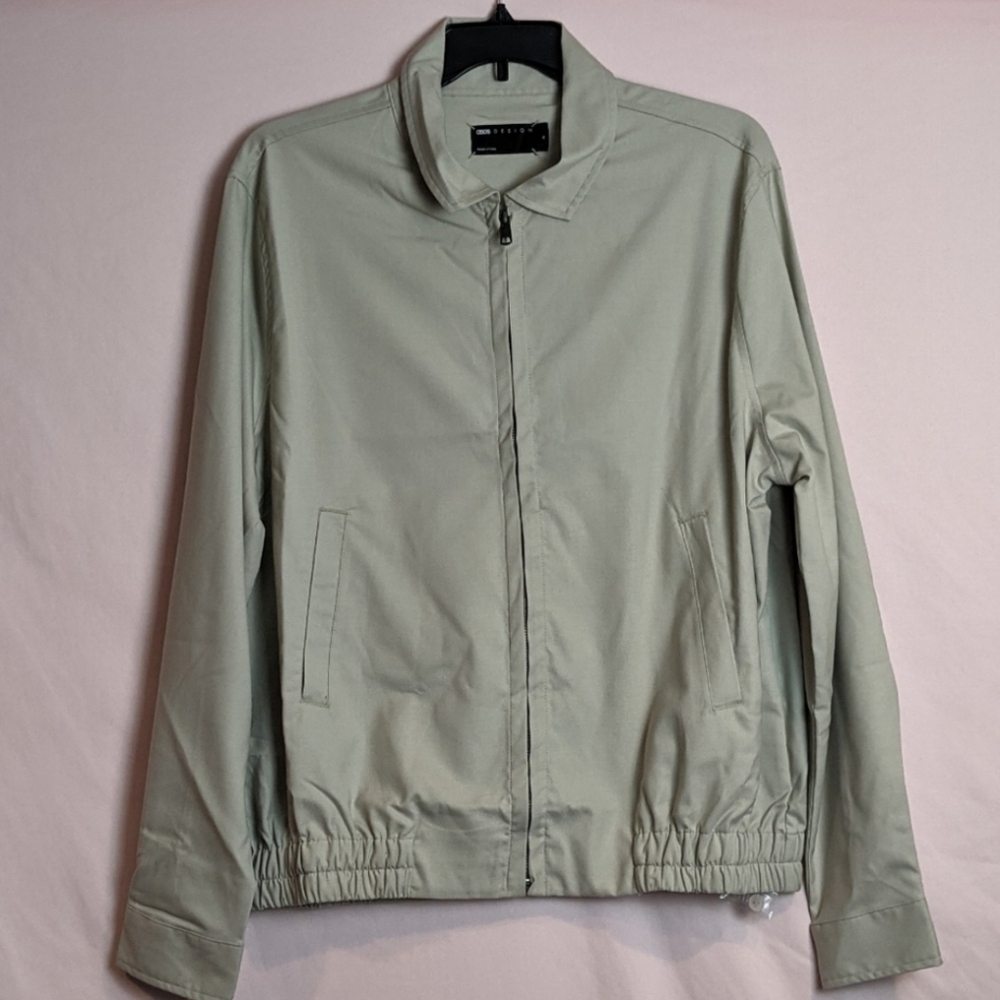 ASOS Stone Neutral Full Zip Harrington Jacket size XL